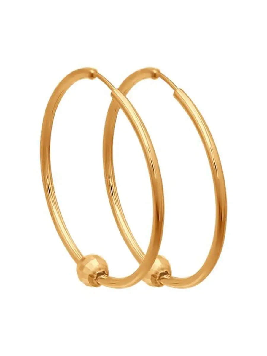 Серьги конго женские из золота 375 пробы