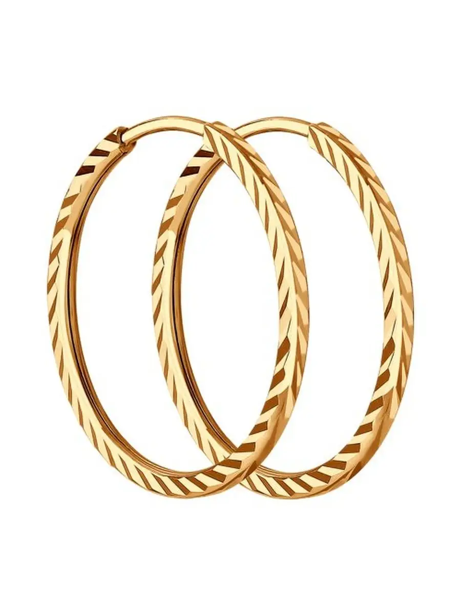 Серьги конго из золота 585 пробы