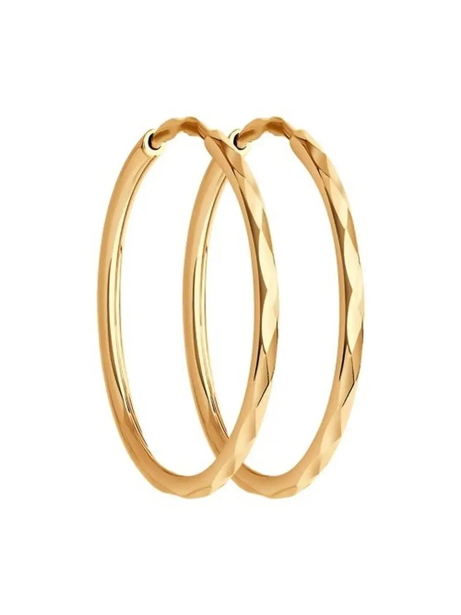 Серьги конго из золота 585 пробы