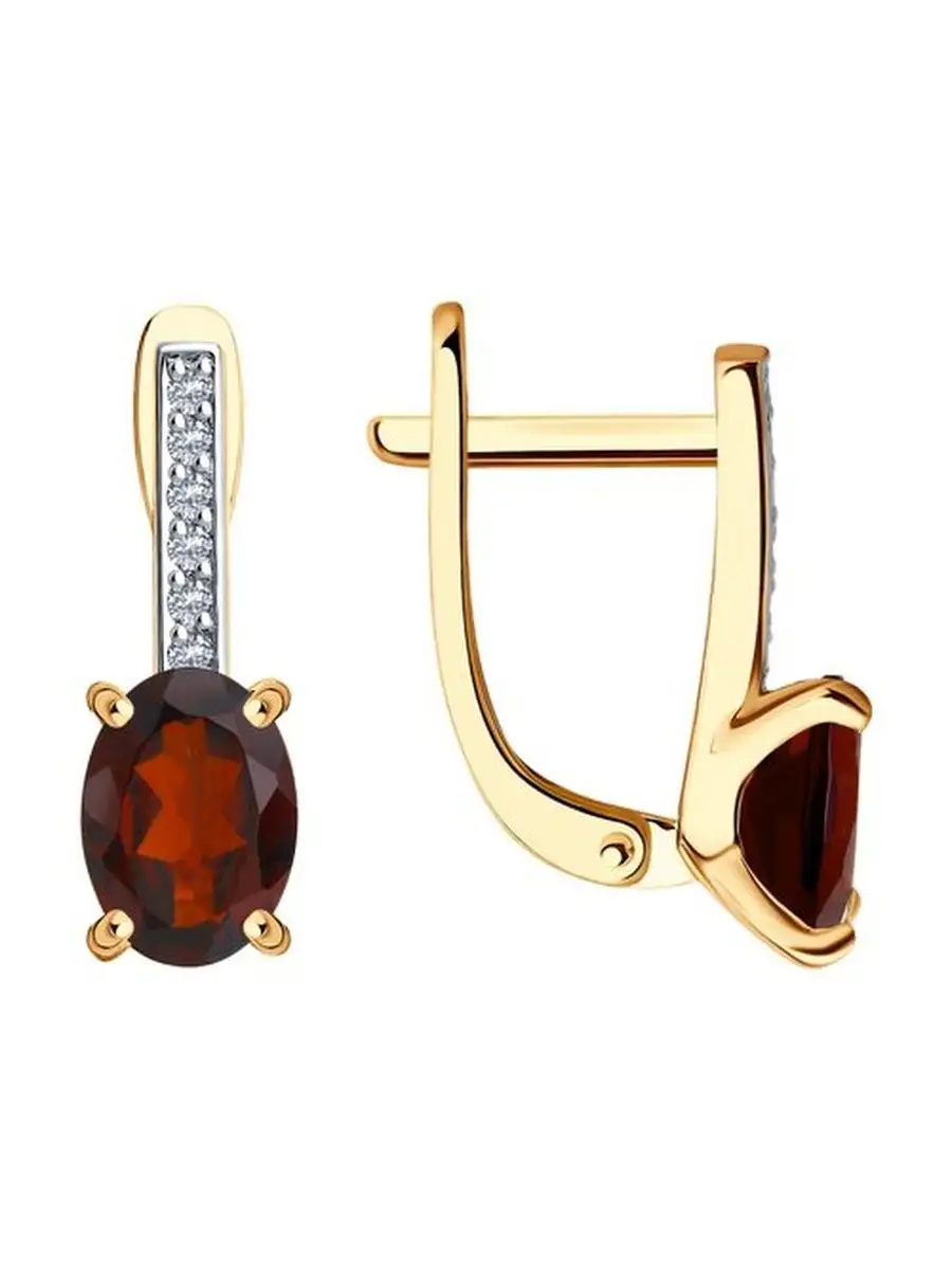 Серьги из золота 585 пробы на английском замке