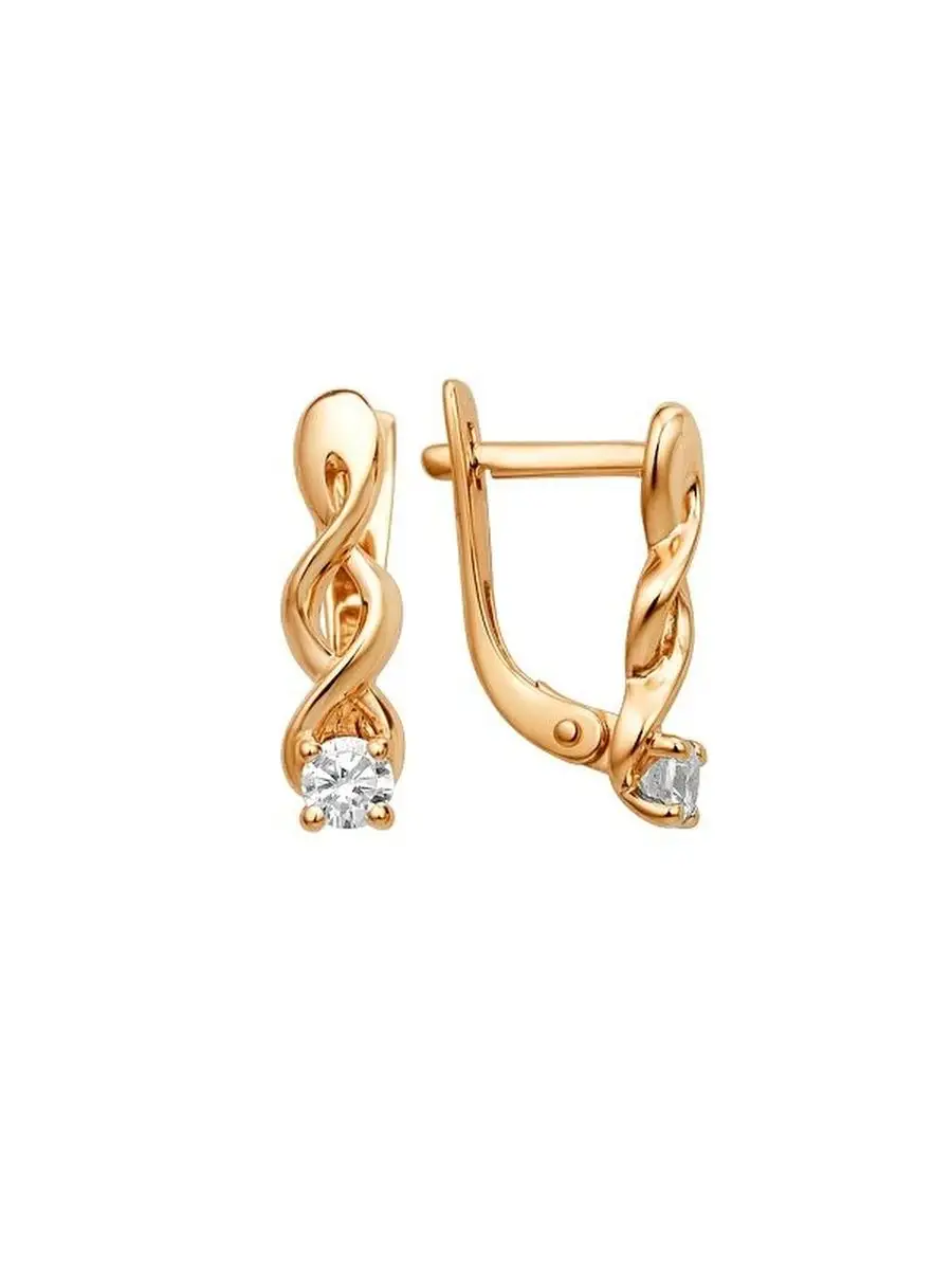 Серьги из золота 585 пробы на английском замке