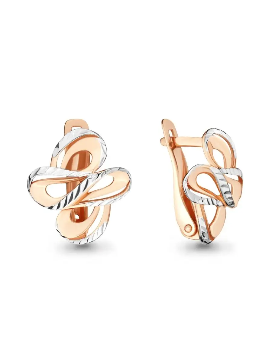 Серьги из золота 585 пробы на английском замке