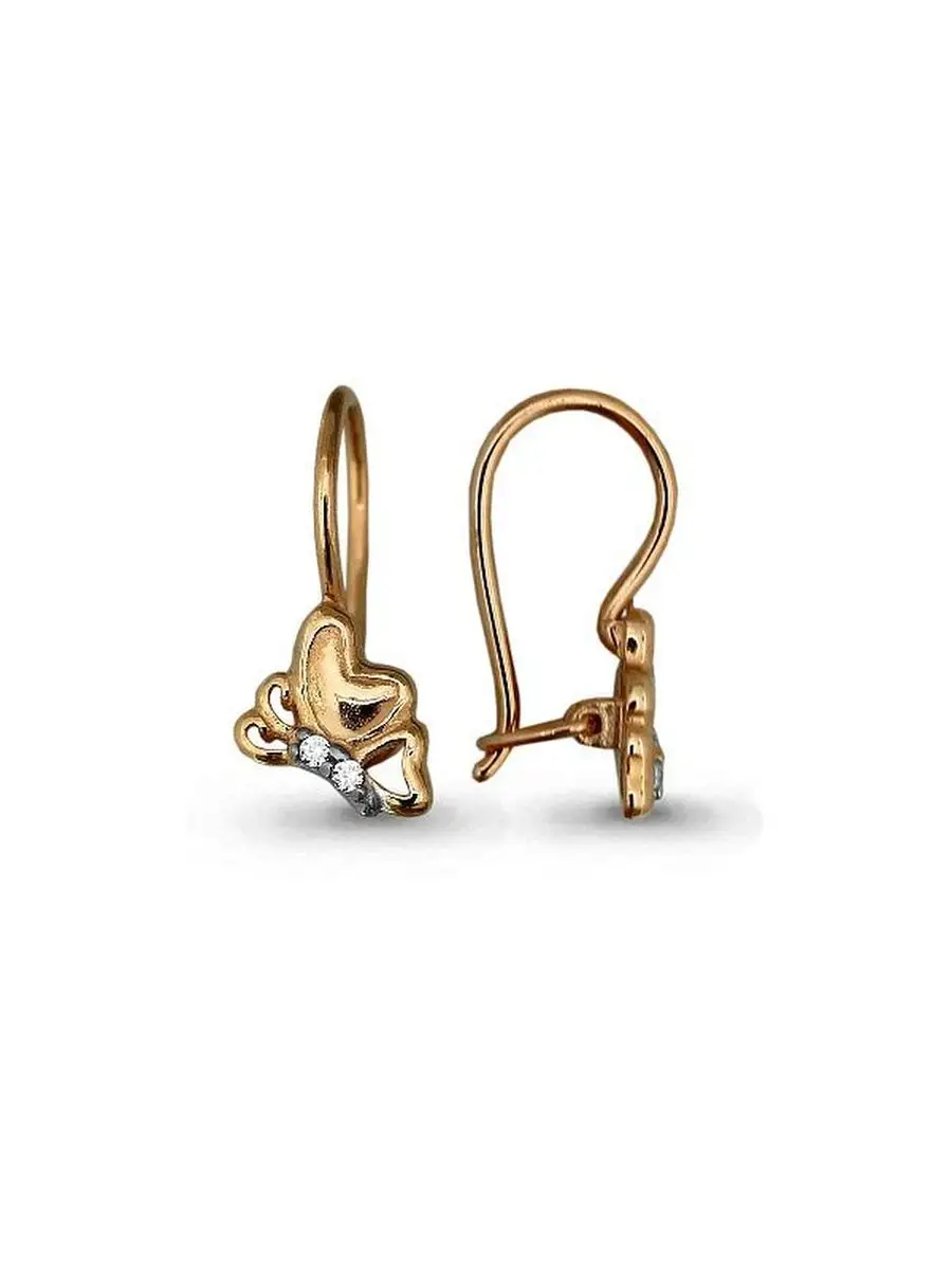 Серьги из золота 585 пробы на петле