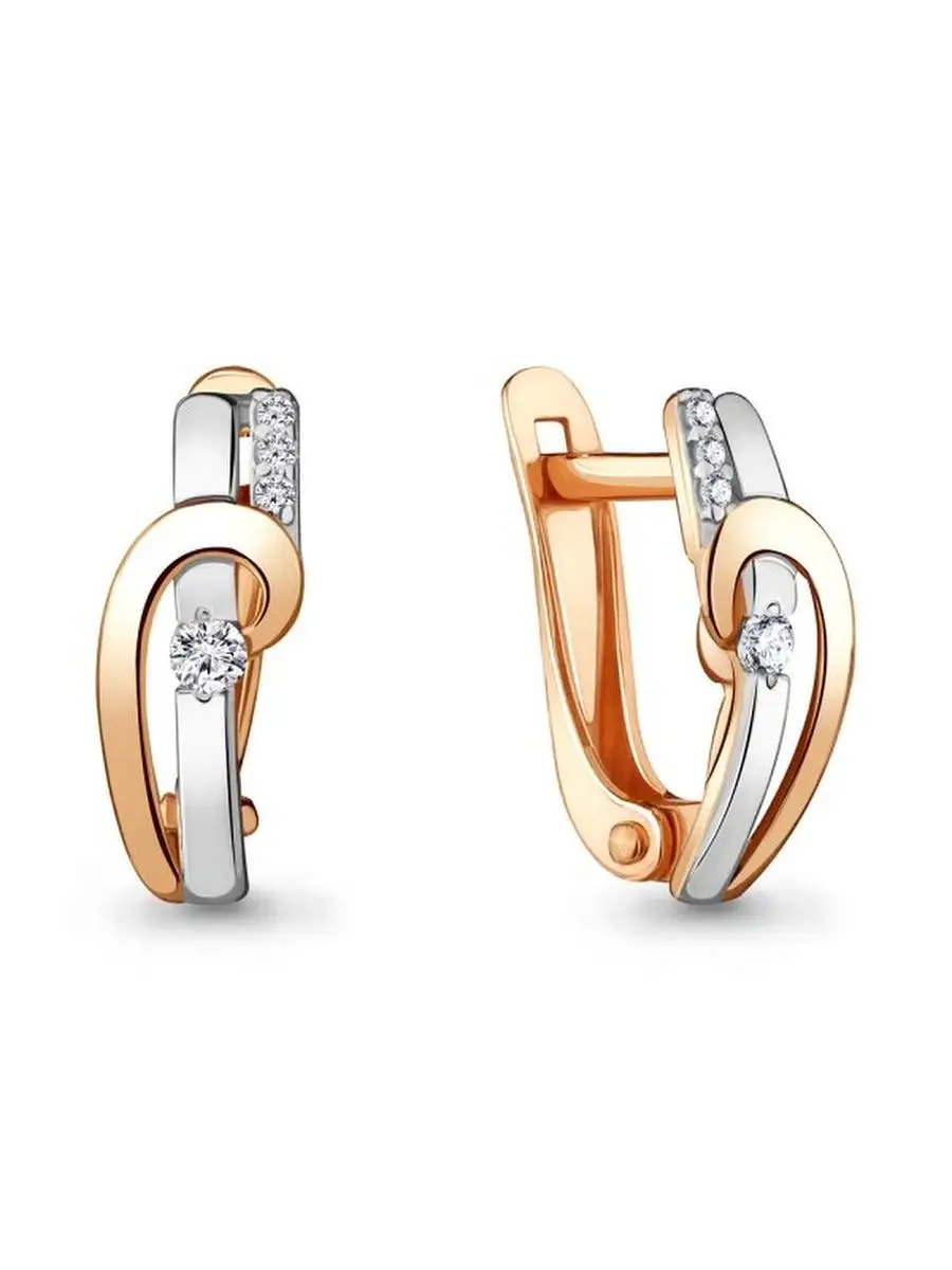 Серьги из золота 585 пробы на английском замке