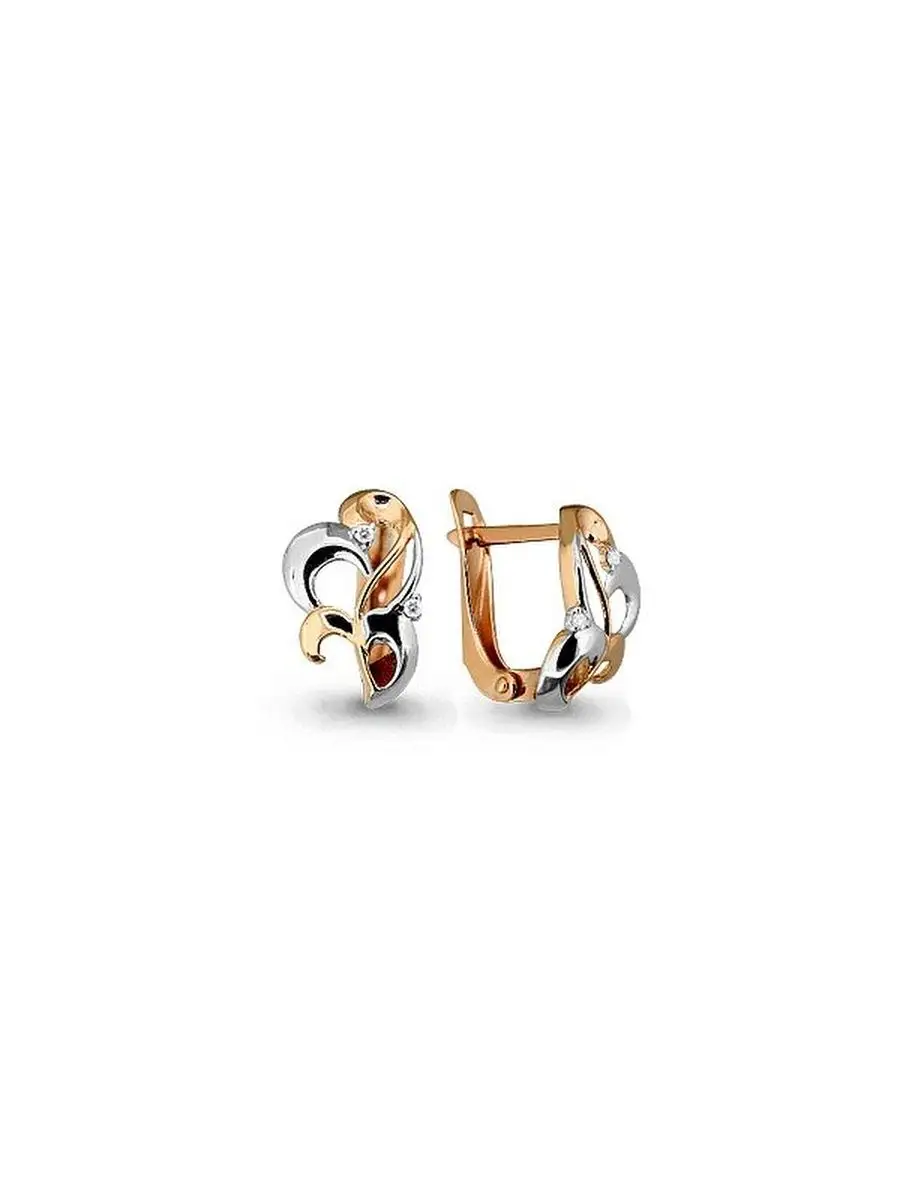 Серьги из золота 585 пробы на английском замке