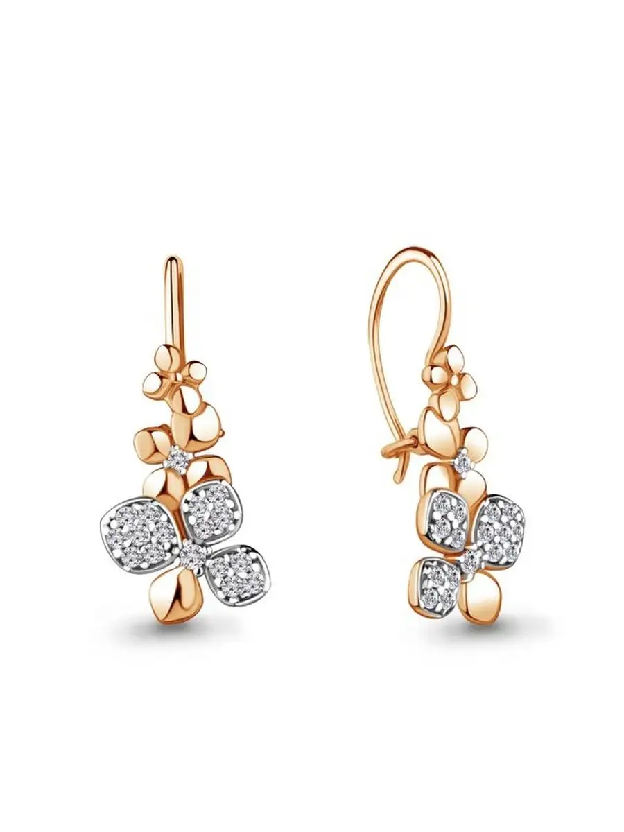 Серьги из золота 585 пробы на петле