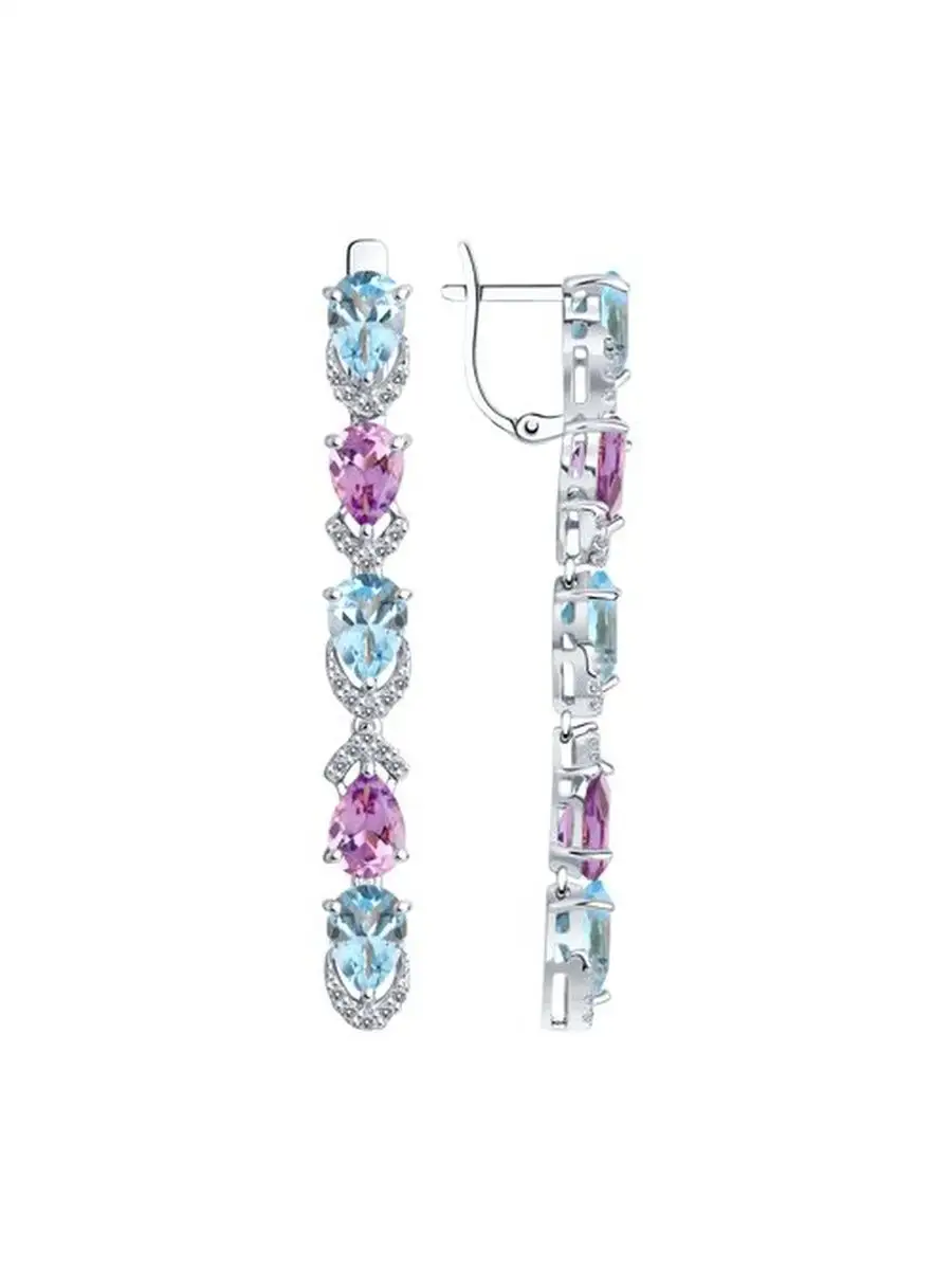 Ювелирные серьги серебряные длинные