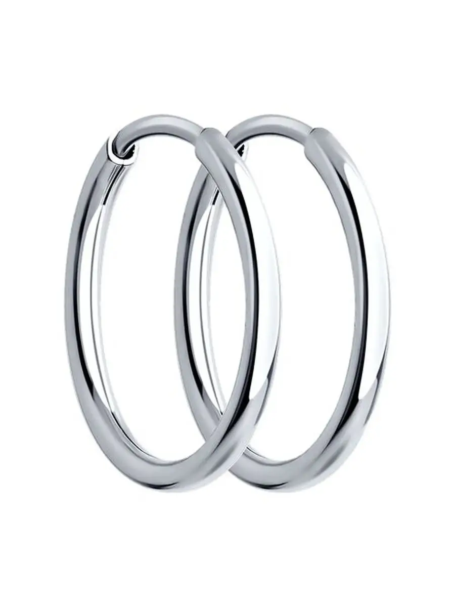 Серьги конго из белого золота 585 пробы