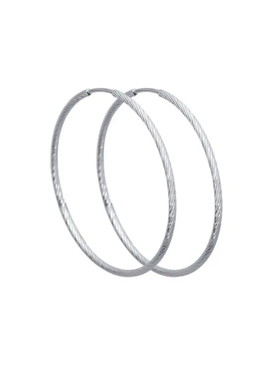 Серьги конго из белого золота 585 пробы