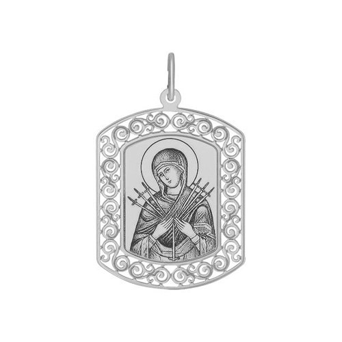 Подвеска серебряная Божией матери Семистрельной