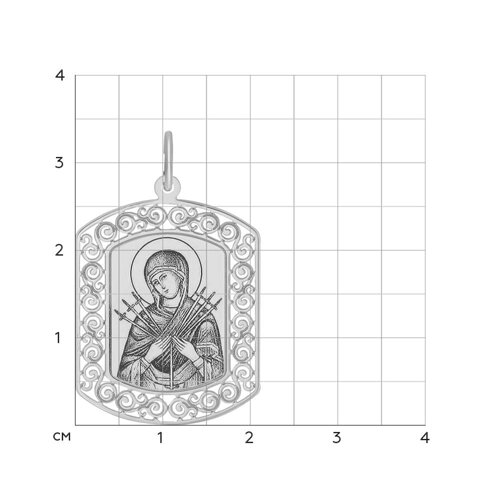 Подвеска серебряная Божией матери Семистрельной — фото 2