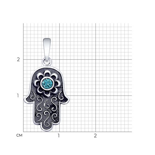 Подвеска серебряная мусульманская рука Фатимы — фото 2