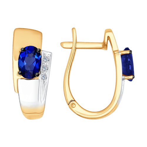 Серьги классические из комбинированного золота