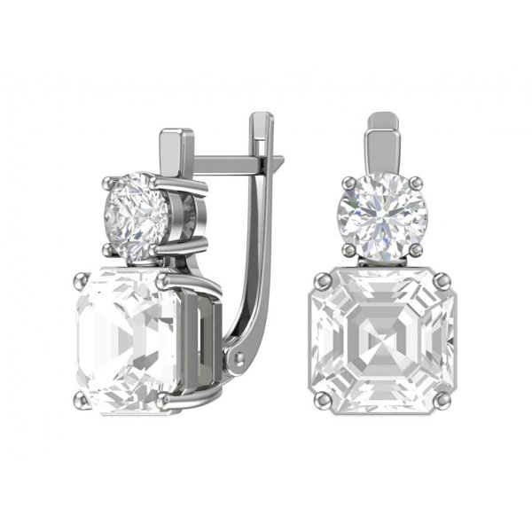 Серьги классические из серебра