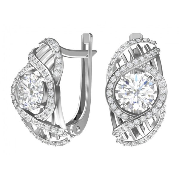 Серьги классические из серебра