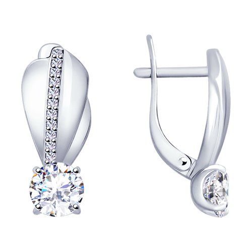 Серьги классические из серебра