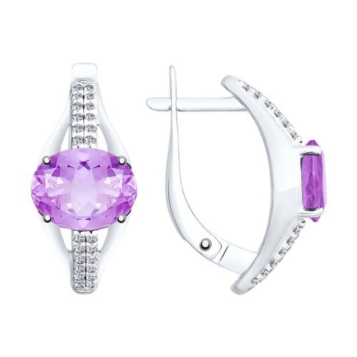 Серьги классические из серебра