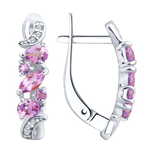 Серьги классические из серебра