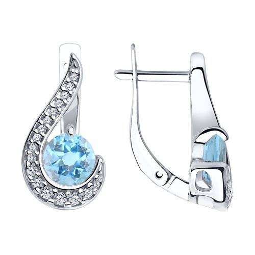 Серьги классические из серебра