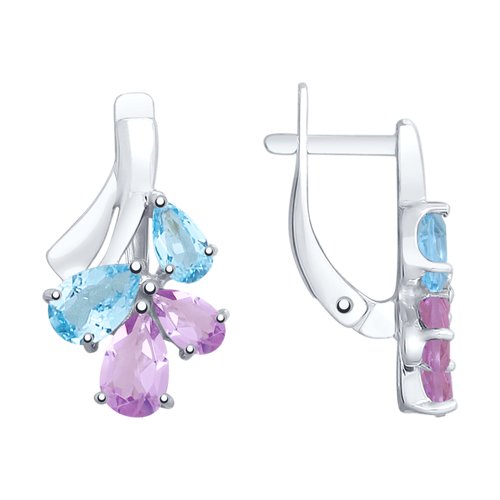 Серьги классические из серебра