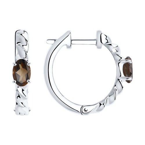 Серьги конго из серебра 925 пробы