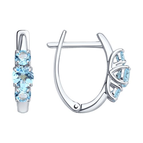 Серьги классические из серебра