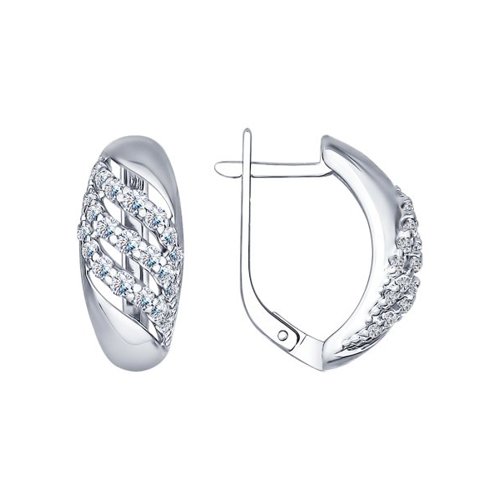 Серьги классические из серебра