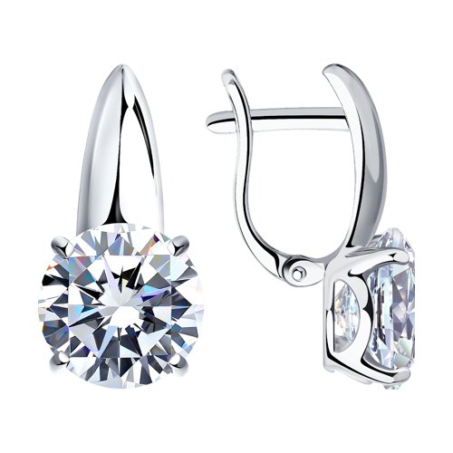 Серьги классические из серебра