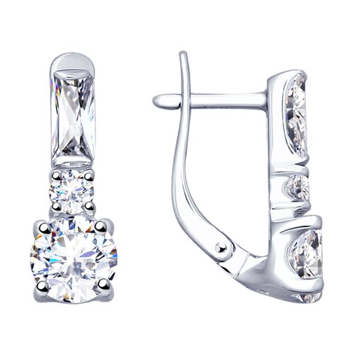 Серьги классические из серебра