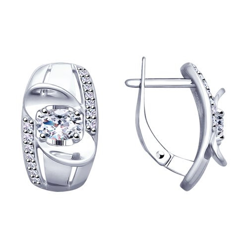 Серьги классические из серебра