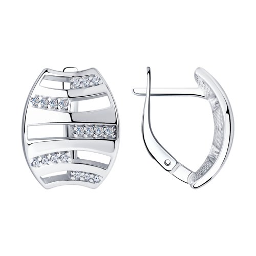 Серьги классические из серебра