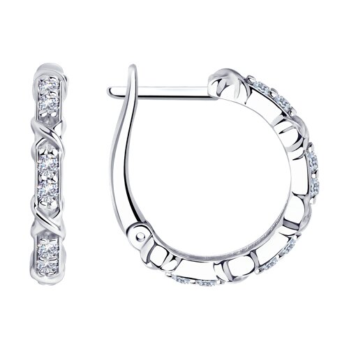 Серьги конго из серебра 925 пробы