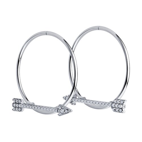Серьги конго из серебра 925 пробы