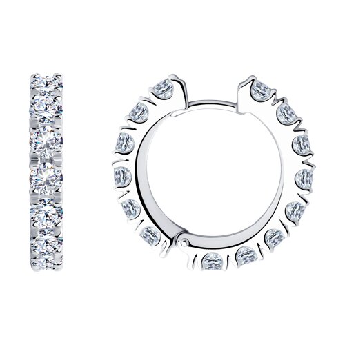 Серьги конго из серебра 925 пробы