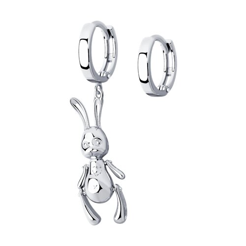 Серьги конго из серебра 925 пробы