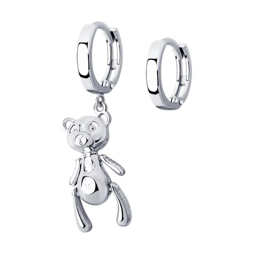 Серьги конго из серебра 925 пробы