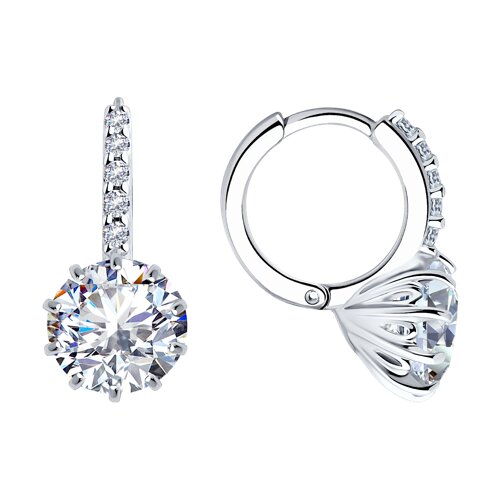 Серьги конго из серебра 925 пробы