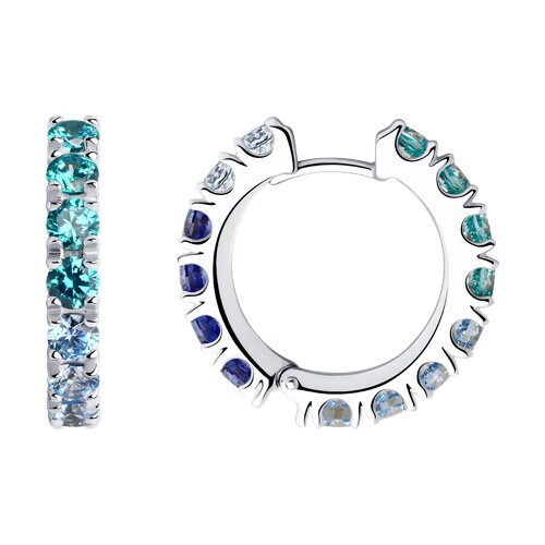 Серьги конго из серебра 925 пробы