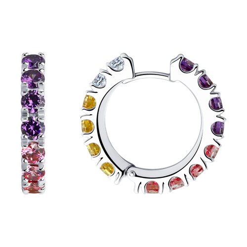 Серьги конго из серебра 925 пробы