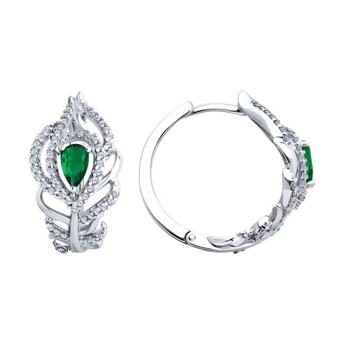 Серьги конго из серебра 925 пробы