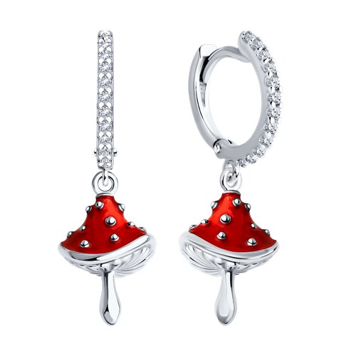 Серьги кольца из серебра на подвесной части — фото 2