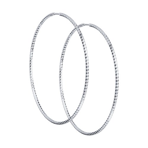 Серьги конго из серебра 925 пробы