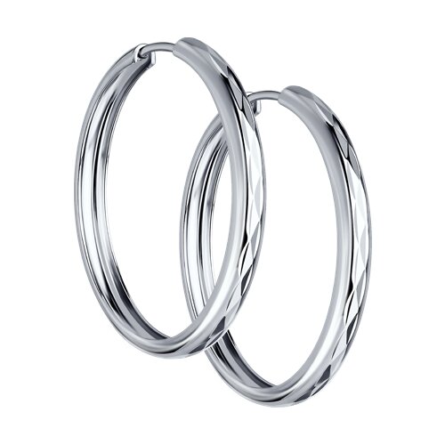 Серьги конго из серебра 925 пробы