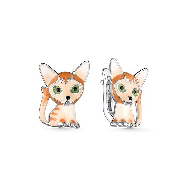 Серьги классические детские из серебра