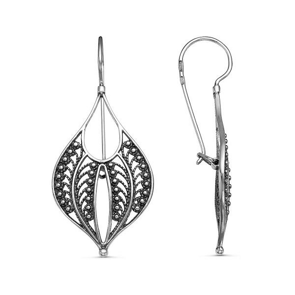 Серьги классические из серебра