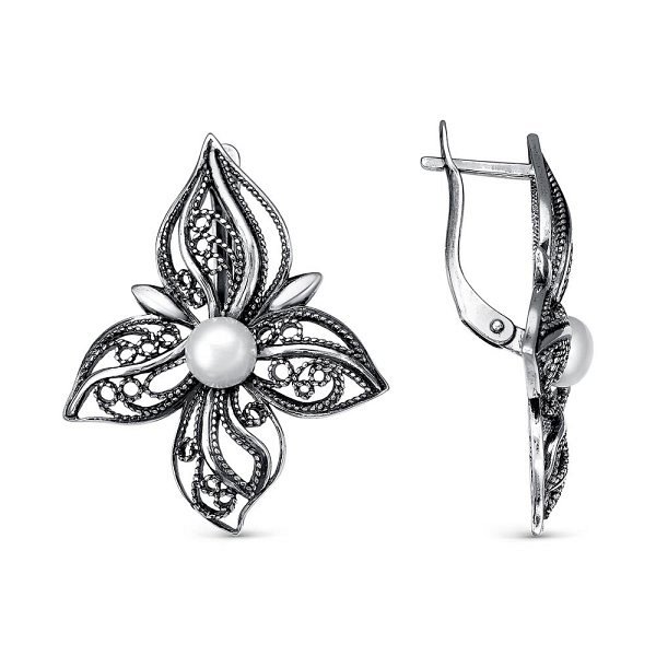 Серьги классические из серебра