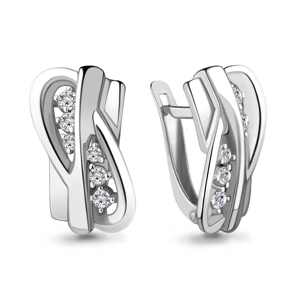 Серьги классические из серебра