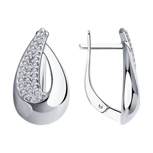 Серьги классические из серебра