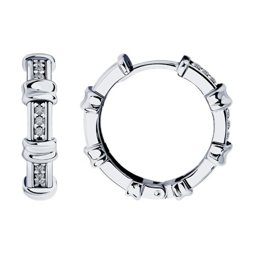 Серьги конго из серебра 925 пробы