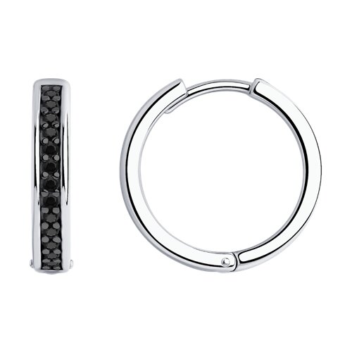 Серьги конго из серебра 925 пробы